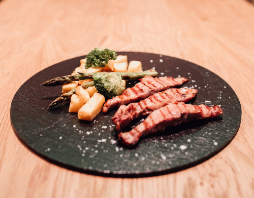 Presa ibérica de bellota a la parrilla